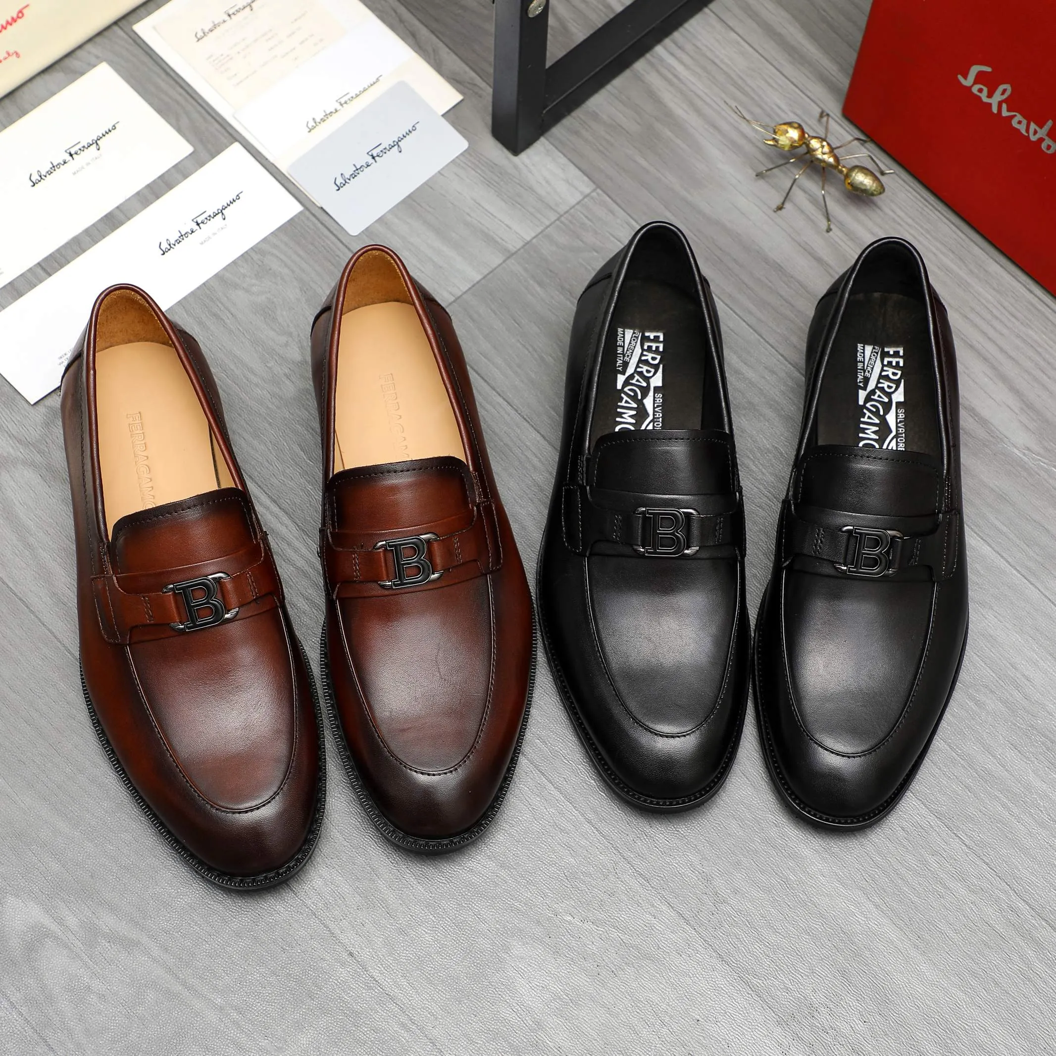 Men's shoes 💰540 Product trademark: Ferragamo "Ferragamo" business casual slip-on leather shoes Regular size: 39-45 (45. Customized, non-returnable) Product materials: Selected high-quality cowhide upper, cowhide lining, original outsole